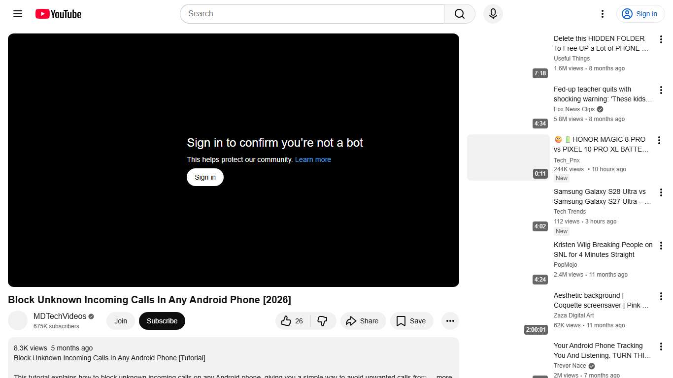 Block Unknown Incoming Calls In Any Android Phone [2026] - YouTube